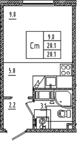 Купить Студию в ЖК Дыбенко парк в Санкт-Петербурге. Вариант № 6608458, 0, площадь -  квм, цена 6405508 рублей
