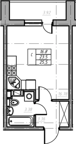 Купить Студию в Всеволожске. Вариант № 6260087, 0, площадь -  квм, цена 4043000 рублей