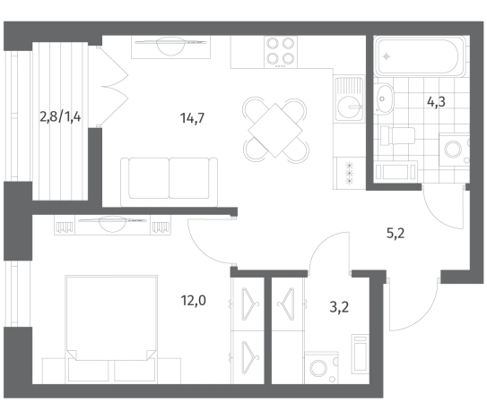 Купить квартиру в ЖК NEWПИТЕР в Ленинградской области. Вариант № 5258515, 0, площадь -  квм, цена 7364000 рублей
