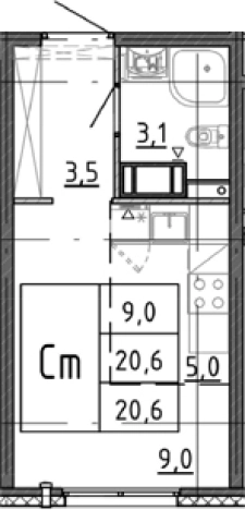 Купить Студию в ЖК Ручьи 2 в Санкт-Петербурге. Вариант № 7604336, 0, площадь -  квм, цена 4137510 рублей