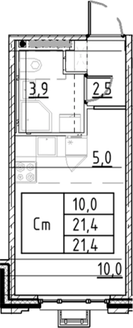Купить Студию в новостройках в ЖК Пулково Lake в Санкт-Петербурге. Вариант № 7597879, 0, площадь -  квм, цена 5380452 рублей