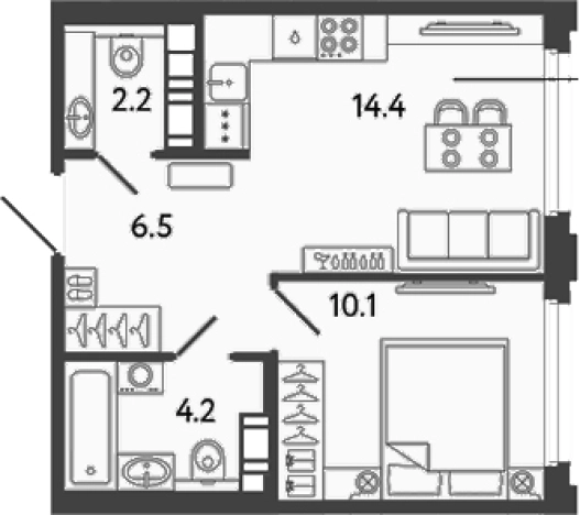 Купить однокомнатную квартиру в районе Невский в Санкт-Петербурге. Вариант № 6251936, 0, площадь -  квм, цена 12187777 рублей