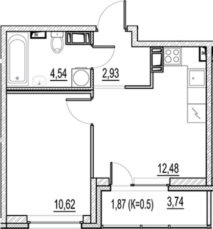 Купить однокомнатную квартиру в новостройках у метро Звёздная в Санкт-Петербурге. Вариант № 6256139, 0, площадь -  квм, цена 6461000 рублей