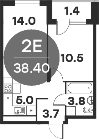 Купить двухкомнатную квартиру в Одинцове. Вариант № 93218, 0, площадь -  квм, цена 7539840 рублей