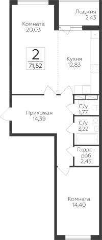 Купить квартиру в ЖК Финский квартал в Ленинградской области. Вариант № 9630308, 0, площадь -  квм, цена 7144848 рублей