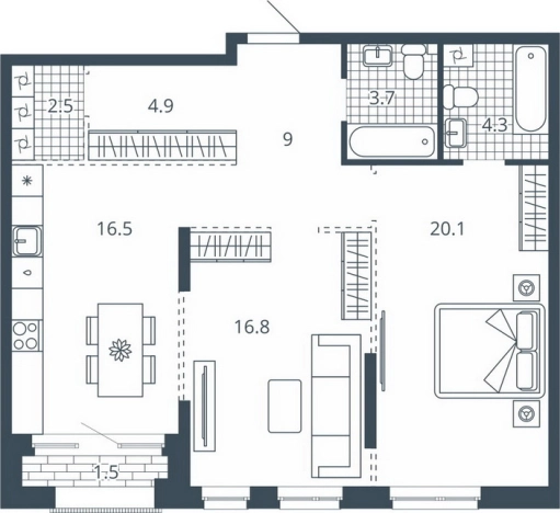 Купить двухкомнатную квартиру в ЖК Жилой комплекс "Scala city" в Пензе. Вариант № 9678864, 0, площадь -  квм, цена 10441200 рублей