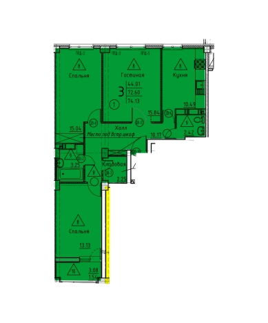 Купить трехкомнатную квартиру в районе Октябрьский в Пензе. Вариант № 69707, 0, площадь -  квм, цена 8302560 рублей
