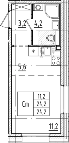 Купить Студию в ЖК Большая Охта в Санкт-Петербурге. Вариант № 6244721, 0, площадь -  квм, цена 8828789 рублей