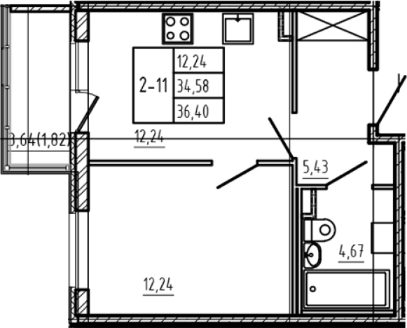 Купить однокомнатную квартиру в Микрорайоне Чёрная Речка, Сертолово в Сертолове. Вариант № 6963566, 0, площадь -  квм, цена 6552000 рублей