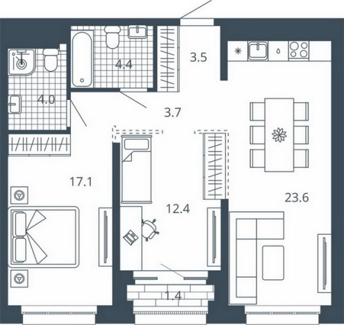 Купить двухкомнатную квартиру в ЖК Жилой комплекс "Scala city" в Пензе. Вариант № 9712861, 0, площадь -  квм, цена 9691200 рублей