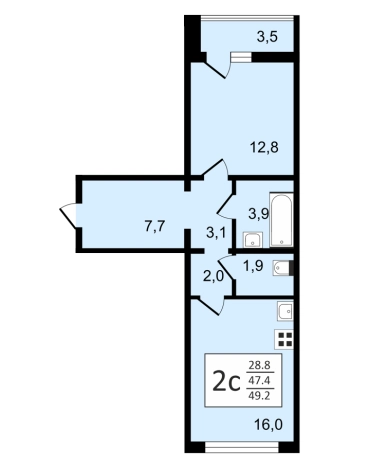 Купить двухкомнатную квартиру в ЖК Яблоневые сады ДСК в Воронеже. Вариант № 145120, 0, площадь -  квм, цена 6907356 рублей