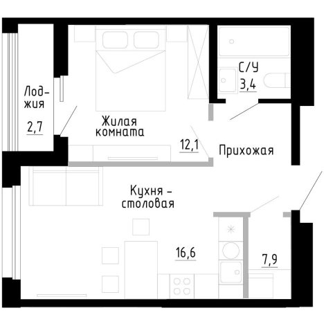 Купить квартиру в ЖК "7Я" в Владивостоке. Вариант № 9768610, 0, площадь -  квм, цена 8901000 рублей
