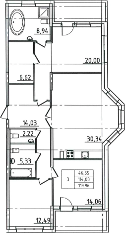 Купить многокомнатную квартиру на улице бульвар Головнина в Санкт-Петербурге. Вариант № 6473491, 0, площадь -  квм, цена 24120000 рублей