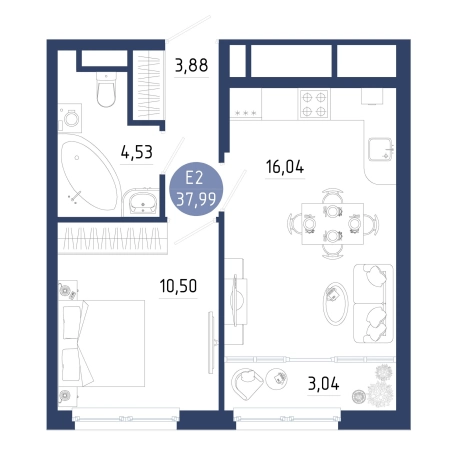 Купить однокомнатную квартиру на улице проезд Бульвар Оптимистов в Рязанской области. Вариант № 102317, 0, площадь -  квм, цена 4709620 рублей