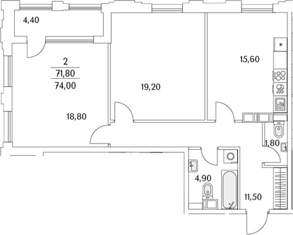 Купить трехкомнатную квартиру в ЖК Тайм Сквер в Санкт-Петербурге. Вариант № 8100915, 0, площадь -  квм, цена 16733024 рублей