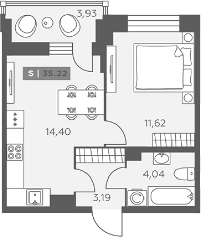 Купить однокомнатную квартиру в ЖК Аквилон RekaPark в Ленинградской области. Вариант № 6217816, 0, площадь -  квм, цена 6321878 рублей