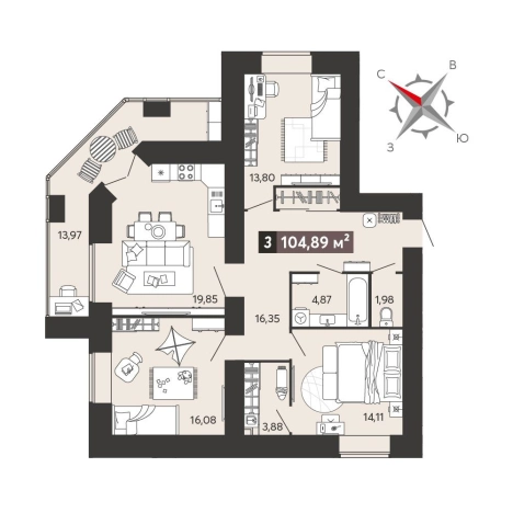 Купить квартиру в новостройках в ЖК Жилой комплекс "8 Марта" в Пензе. Вариант № 96898, 0, площадь -  квм, цена 9222660 рублей