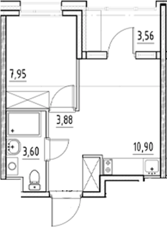 Купить однокомнатную квартиру в новостройках у метро Бухарестская в Санкт-Петербурге. Вариант № 5559570, 0, площадь -  квм, цена 9474536 рублей