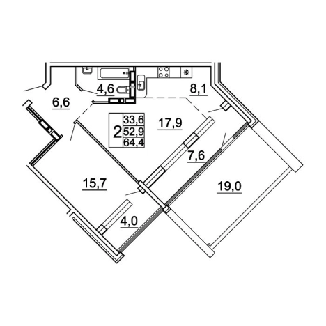 Купить двухкомнатную квартиру в районе Советский в Владивостоке. Вариант № 9417181, 0, площадь - квм, цена 12860311 рублей