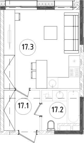 . Вариант № 65547, 0, площадь - 26.65 квм, цена 17404520 рублей
