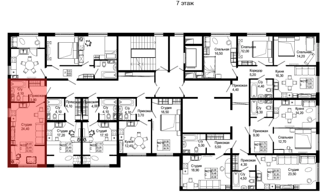 Купить однокомнатную квартиру в Ленинградской области. Вариант № 2365947, 0, площадь - квм, цена 4629960 рублей