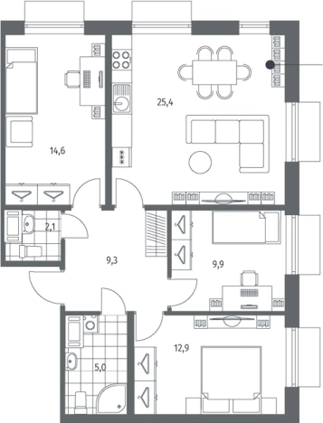 Купить многокомнатную квартиру в новостройках в ЖК Парусная 1 в Санкт-Петербурге. Вариант № 7262281, 0, площадь -  квм, цена 30247000 рублей