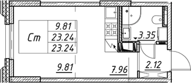 Купить квартиру в новостройках у метро Елизаровская в Санкт-Петербурге. Вариант № 7851059, 0, площадь -  квм, цена 8272696 рублей