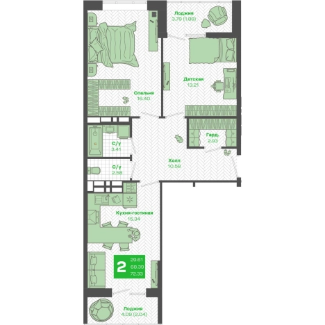Купить двухкомнатную квартиру в Приморском крае. Вариант № 6058862, 0, площадь -  квм, цена 13200000 рублей