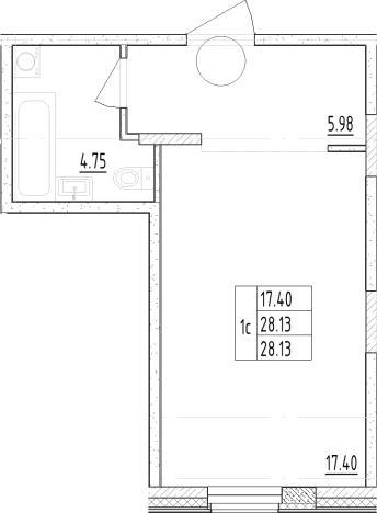 Купить Студию у метро Чёрная речка в Санкт-Петербурге. Вариант № 6209682, 0, площадь -  квм, цена 7138972 рублей