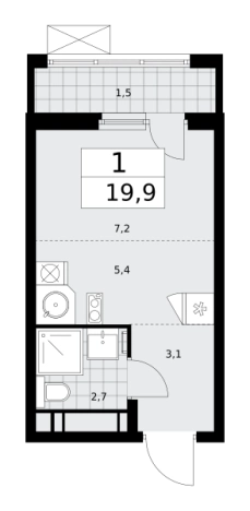 Купить однокомнатную квартиру в ЖК Скандинавия в Москве. Вариант № 142496, 0, площадь -  квм, цена 10572074 рублей