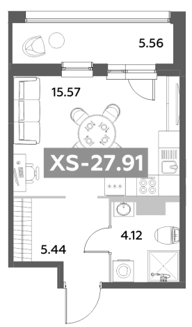 Купить Студию в ЖК Аквилон Leaves в Санкт-Петербурге. Вариант № 6216985, 0, площадь -  квм, цена 9993336 рублей