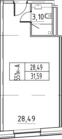 Купить Студию у метро Московская в Санкт-Петербурге. Вариант № 6497873, 0, площадь -  квм, цена 8087040 рублей