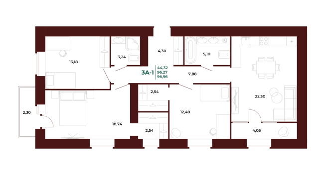 Купить трехкомнатную квартиру в новостройках на улице проспект Строителей в Пензе. Вариант № 418763, 0, площадь -  квм, цена 11525060 рублей
