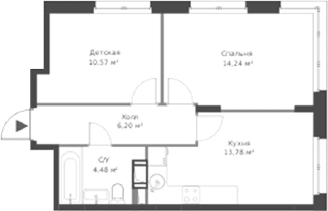 Купить двухкомнатную квартиру в новостройках в Сертолове. Вариант № 6057582, 0, площадь -  квм, цена 7958383 рублей