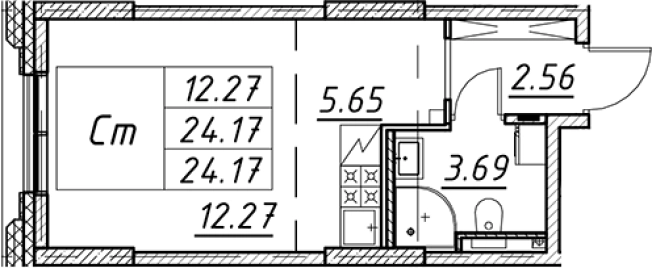 Купить Студию в ЖК Цивилизация на Неве в Санкт-Петербурге. Вариант № 7850266, 0, площадь -  квм, цена 8404585 рублей