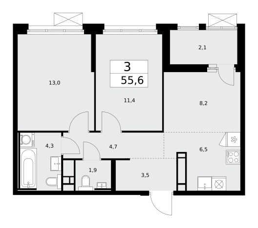 Купить трехкомнатную квартиру в ЖК Скандинавия в Москве. Вариант № 143093, 0, площадь -  квм, цена 25322464 рублей