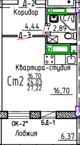 Купить Студию в Республике Татарстан (татарстан). Вариант № 141753, 1, площадь -  квм, цена 4587129 рублей