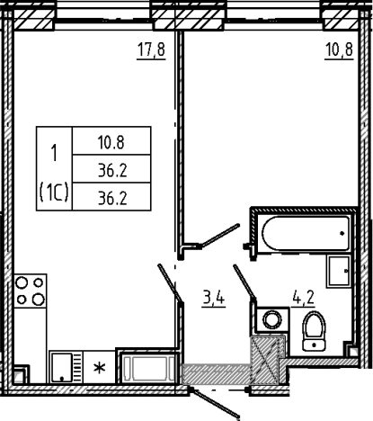 Купить двухкомнатную квартиру в ЖК Большая Охта в Санкт-Петербурге. Вариант № 6243280, 0, площадь -  квм, цена 12244722 рублей