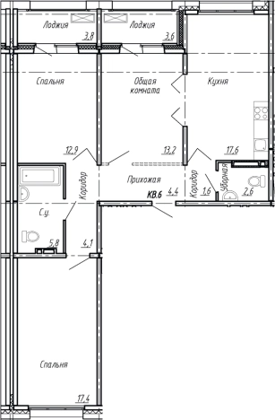 Купить многокомнатную квартиру у метро Рыбацкое в Ленинградской области. Вариант № 7784066, 0, площадь -  квм, цена 12789000 рублей