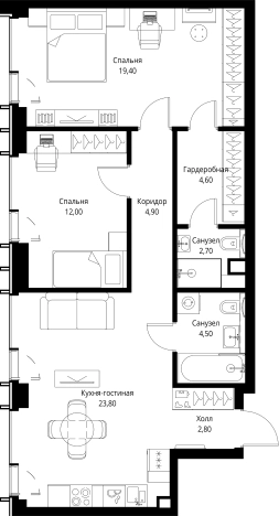 Купить квартиру у метро Аминьевская в Москве. Вариант № 10381229, 0, площадь -  квм, цена 39441600 рублей