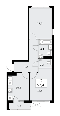 Купить двухкомнатную квартиру в ЖК Бунинские кварталы в Москве. Вариант № 489837, 0, площадь -  квм, цена 18696844 рублей
