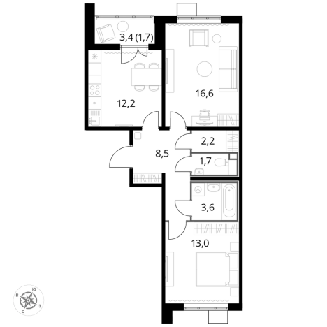 Купить квартиру в ЖК 1-й Лермонтовский в Люберцах. Вариант № 9876457, 0, площадь -  квм, цена 16944280 рублей