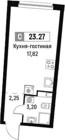 Купить Студию у метро Девяткино в Мурине. Вариант № 6214643, 0, площадь -  квм, цена 4402506 рублей