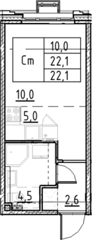 Купить Студию у метро Купчино в Санкт-Петербурге. Вариант № 9328574, 0, площадь -  квм, цена 5433528 рублей