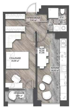 Купить квартиру в новостройках в Иванове. Вариант № 136031, 0, площадь -  квм, цена 7021982 рублей