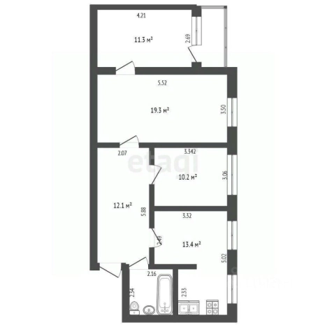 Купить квартиру на улице проспект Богдана Хмельницкого в Белгороде. Вариант № 53296, 1, площадь -  квм, цена 8500000 рублей