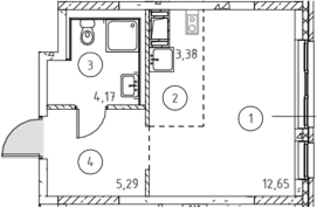 Купить Студию на вторичке в ЖК Новое Колпино в Санкт-Петербурге. Вариант № 9152054, 0, площадь -  квм, цена 3957272 рублей
