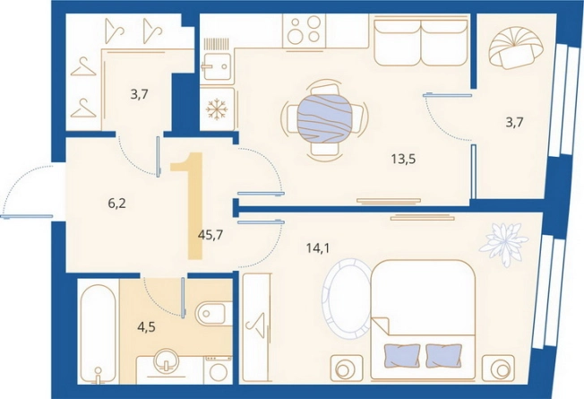 Купить однокомнатную квартиру в районе Октябрьский в Пензенской области. Вариант № 8521323, 0, площадь -  квм, цена 4377600 рублей