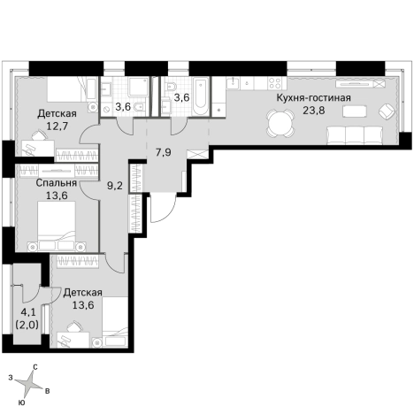Купить квартиру в ЖК Sky Garden в Москве. Вариант № 9496989, 0, площадь -  квм, цена 35169960 рублей
