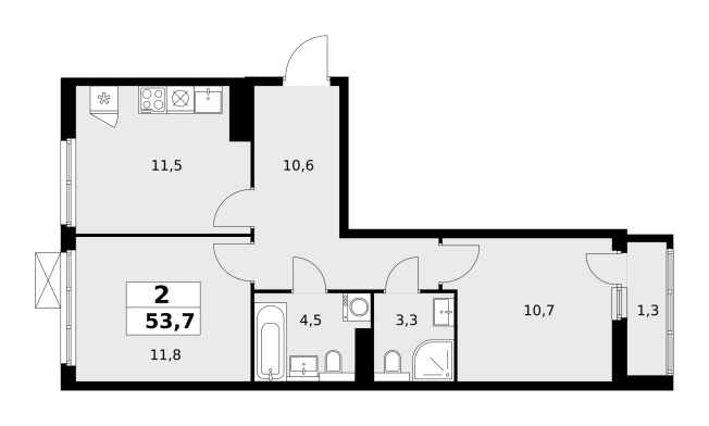 Купить двухкомнатную квартиру у метро Потапово в Москве. Вариант № 99579, 0, площадь -  квм, цена 18677934 рублей